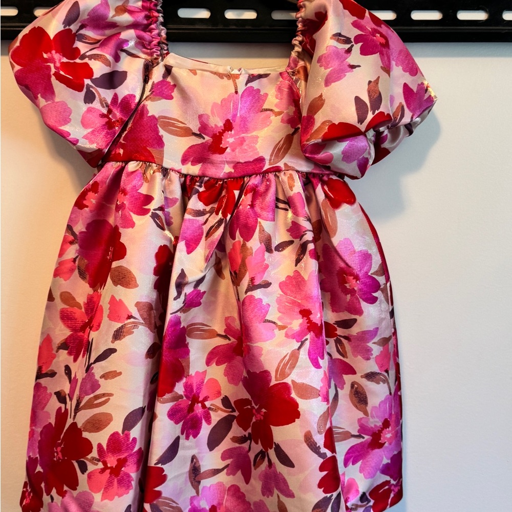 Floral Pink Kids Formal Dress